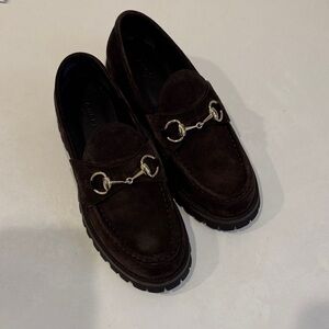 Gucci Dark Brown Suede Loafers